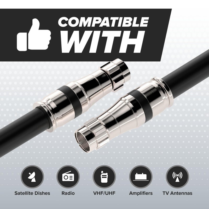 THE CIMPLE CO Coaxial Cable, 30 FT, RG11, Indoor/Outdoor, Dual-Shield, High Speed Internet, Satellite Extension, CATV, UV Resistant, Weather Proof, CL2 Rated, 9 Meters, Black - Image 3
